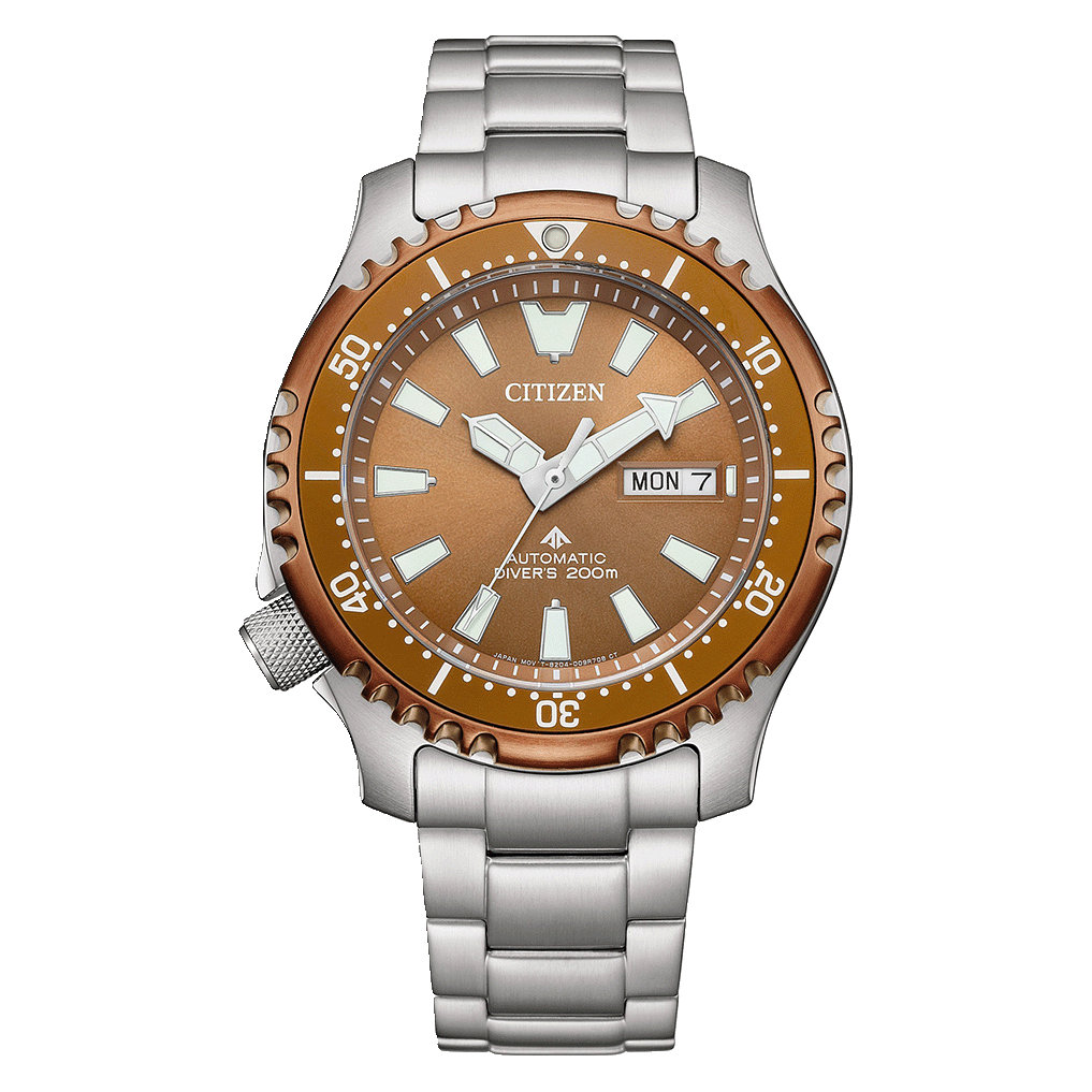 【未使用】Jean Paul Menicucci 18mm ブラウンステッチ入り Citizen Promaster Dive Automatic – Copper Dial & Fugu-Inspired